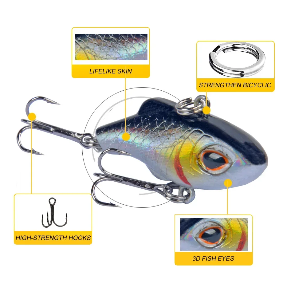 6/7/10pcs Winter Crankbait Wobbler Sinking Fishing Crankbaits Vib Lure Ice Hard Lure Mini Wobblers Crankbait Sea Fishing Lure