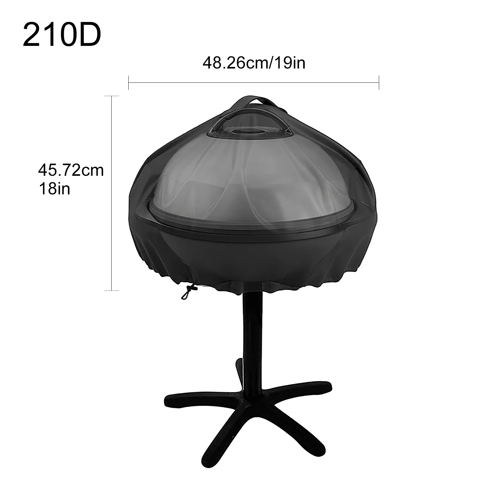 

High Quality Practical Protection Cover Cover Oxford Cloth Round Grill Cover Grill Grill Cover Handle Design 210D/420D Black