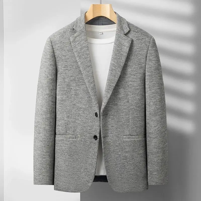 

2023 New Men's Suit High-End Boutique Wool Four Seasons Faion Youth ulari Special Wide Double Slit One Button Double Row
