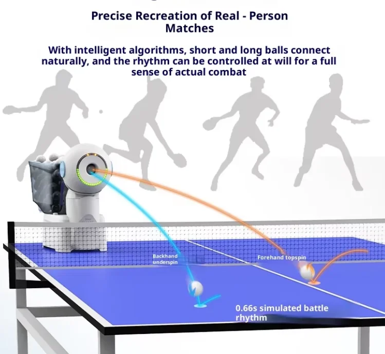 Smart Pro Dora Portable Ping Pong Robot APP Remote Control 260+ Balls 3 Colors