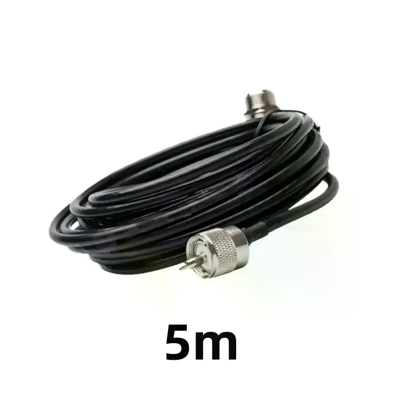 

1Pcs 5 Meter Extension Mount Cable RG58 PL259 UHF To SO239 Connectors Mobile Car Radio Antenna For Kenwood Yaesu ICOM For TM-261