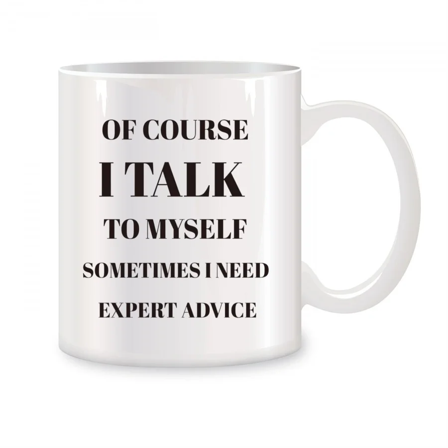 

I Tallk to Myself Mugs For Coworkers, Friends, Mom, Dad, Sister, Brother Birthday Novelty Coffee Ceramic Tea Cups White 11 oz