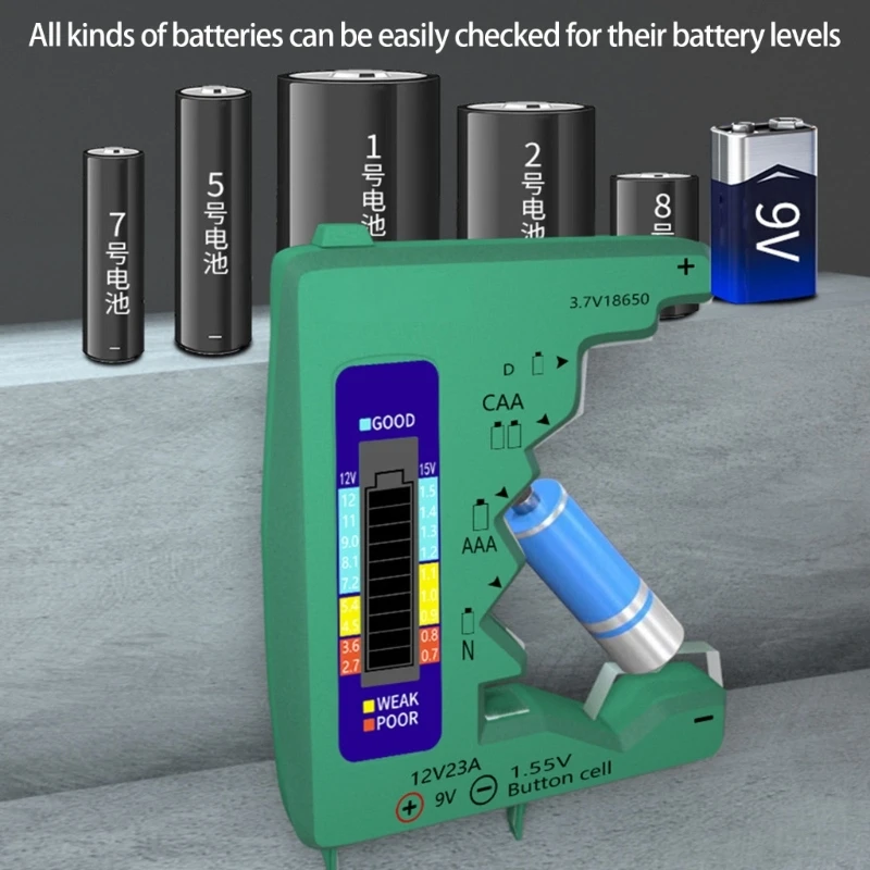 Button Cell Battery Checker Battery Tester Checker Small Volts Checker LCD Display Battery Tester for Various Batteries