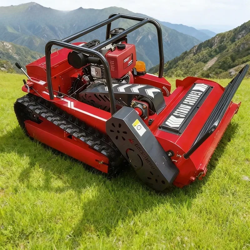 Small Industrial Grade Robot Lawn Mower Remote Control Crawler Mini Brush Cutter