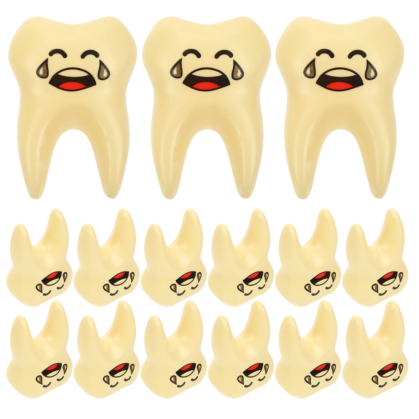 

15 Pcs Teeth Toy Keychain Yellow Fake Plastic Pendant Kids Child Halloween Dental Supply Charm Educational Play