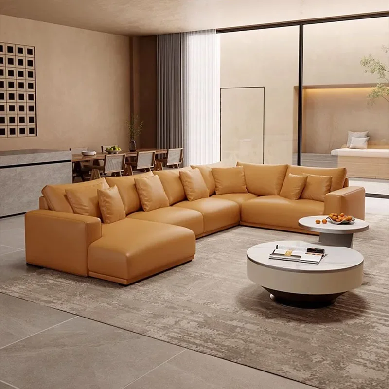 

Minimalista Corner Living Room Sofas Recliner Grande Armchair L Shape Italian Style Sofas Mid Century Divani Sectional Sofa