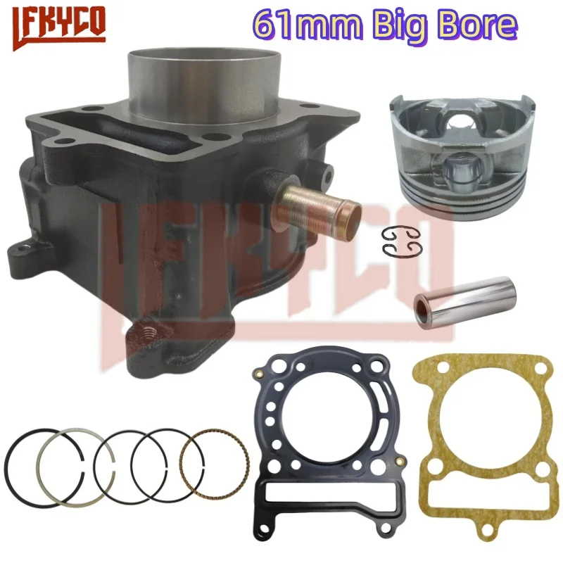 Motorcycle Accessories 61mm Big Bore 180CC Engine Part Cylinder Kit Motor for Yamaha Majesty 125 SMAX125 YP125 ZF125T Motoblock