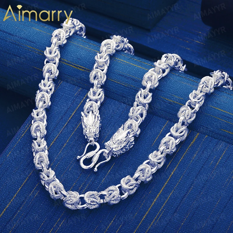 925 Sterling Silver Double Head Thick Necklace, Unisex
