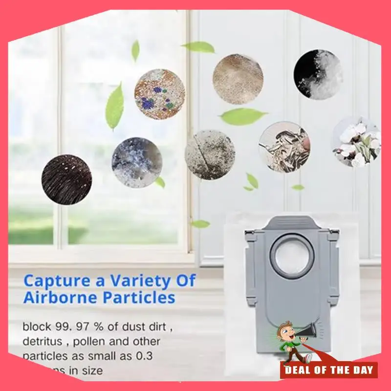 24-Hour Delivery 10 Pack Dust Bags Replacement For Roborock Qrevo Master/Qrevo Slim Vacuum Cleaner Accessories