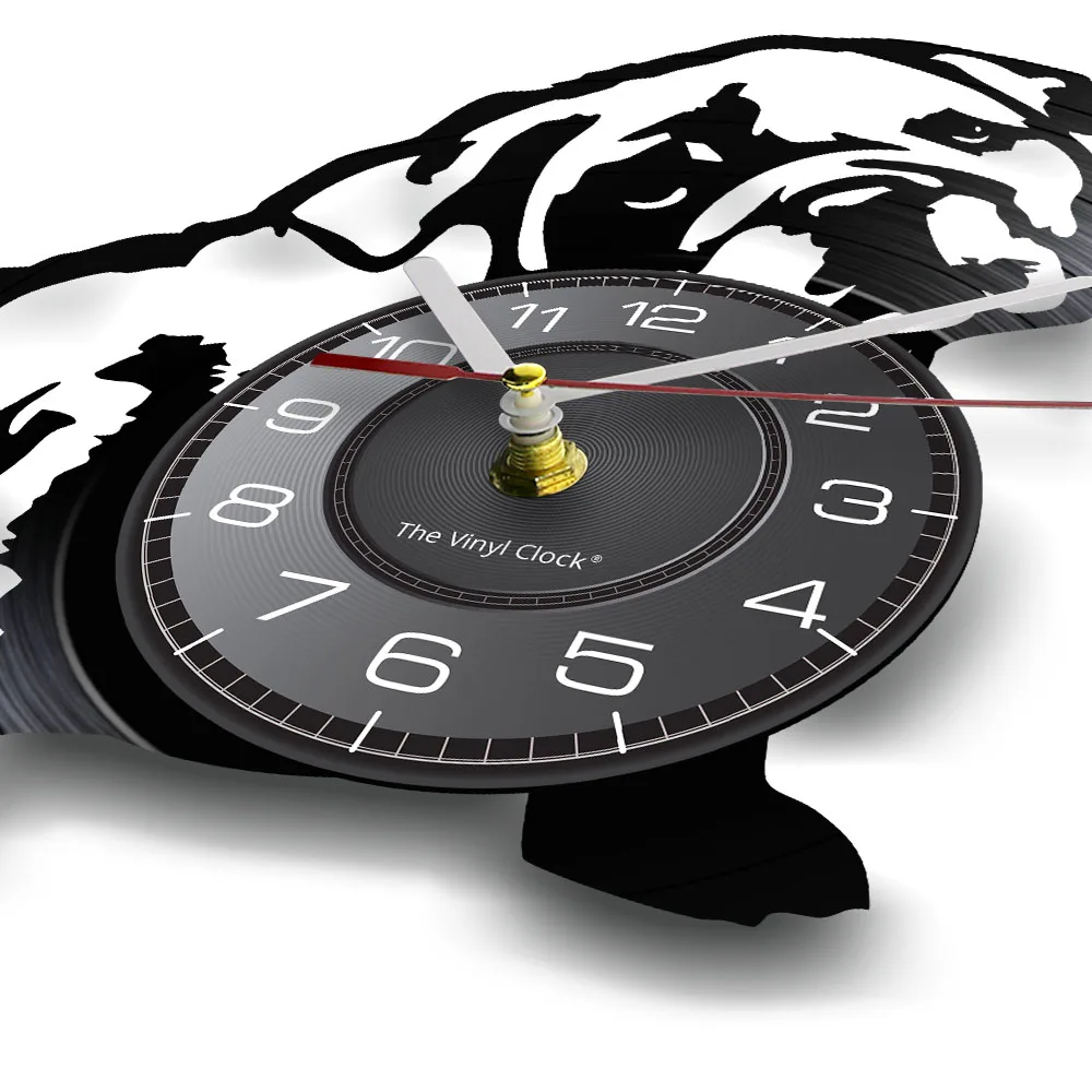 British Bulldog Wall Clock Bulldogge Vinyl Record Wall Clock Puppy Dog Home Decor Watch Pet Grooming Doggy Wall Art Bulldog Gift