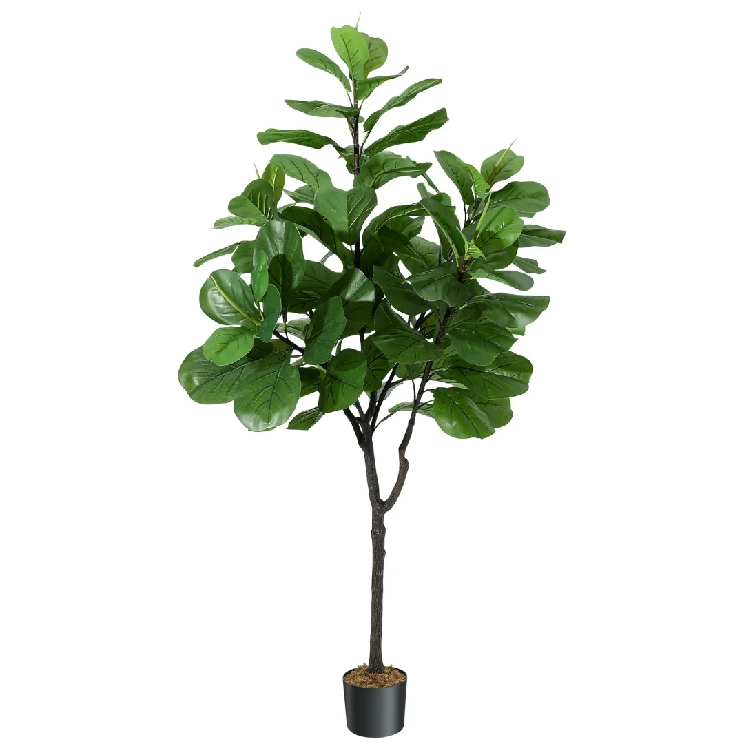 Artificial Fiddle Leaf Fig Tree 6FT(72in) Tall Artificial Silk Ficus Trees for Home Office Living Room Decor Indoor