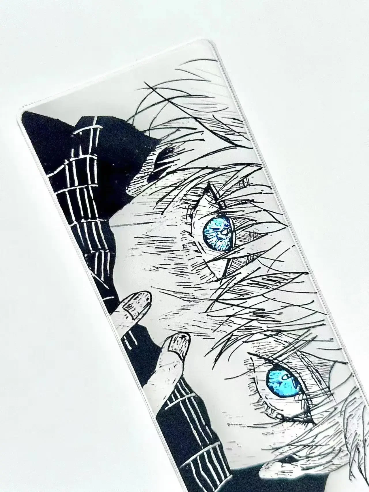 Jujutsu Kaisen Gojo Satoru قلادة العين بطاقة عاكسة أورورا اللعب أنيمي حقيبة الديكور حلقة رئيسية السحر الكرتون الهدايا الإبداعية