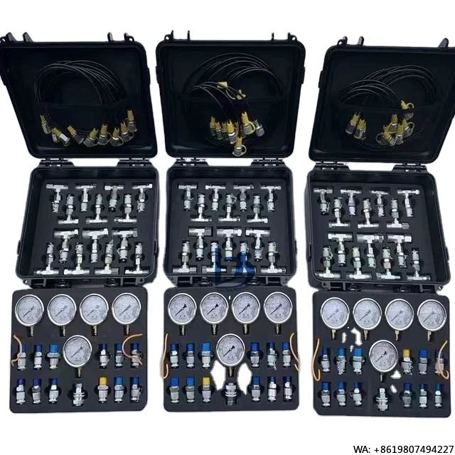Hydraulic test Kit 5 test Hose 5 Pressure Gauge 13 test Joint 14 Tee  Joint