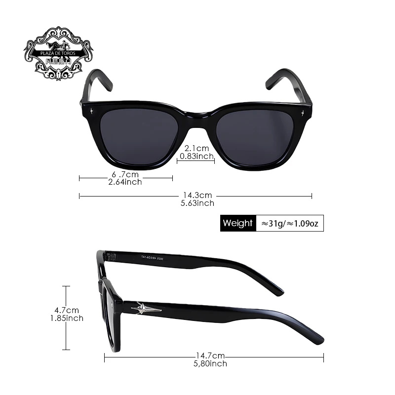 Classics Full Frame Anti-Uv Sunglasses for Men Cross Rivet Design Colored Lenses Goggles Female Square UV400 Sunglass