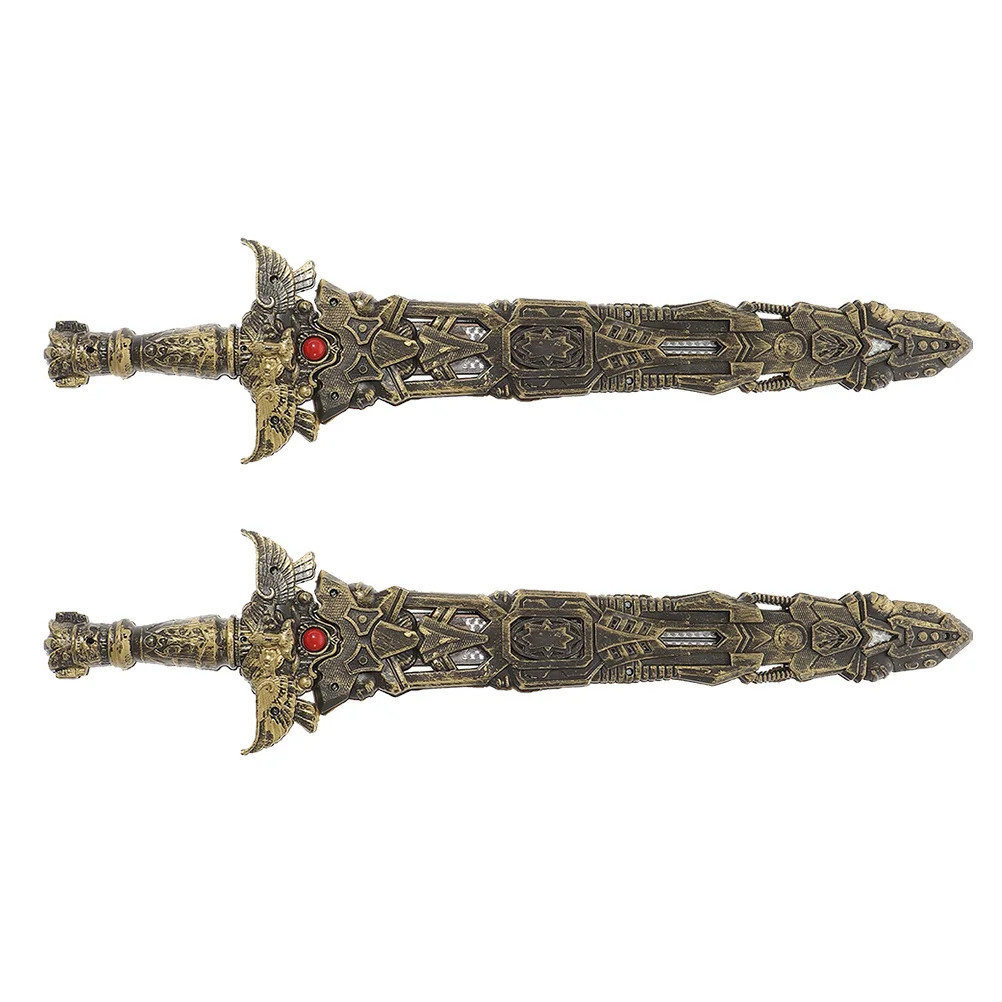 

2Pcs Plastic Children's Sword Plaything Strong Stable Cosplay Prop for Birthday Party Pirate Theme Cosplay Sword