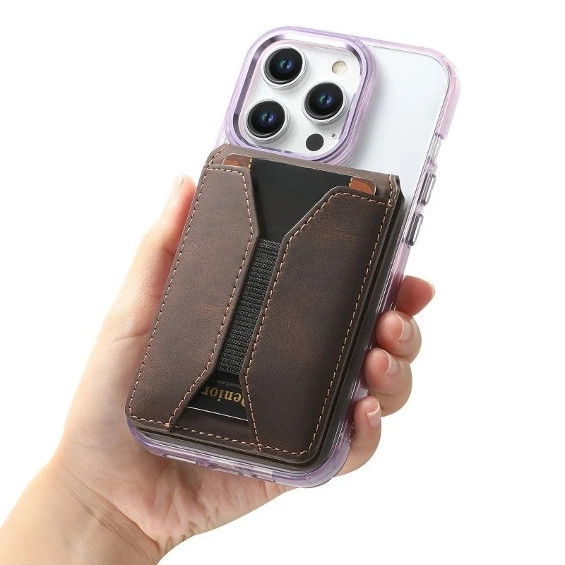 

Магнитный эластичный кошелек для кредитных карт из искусственной кожи (4 слота для карт) с сильными магнитными аксессуарами | Кошелек с зажимом для удостоверения личности