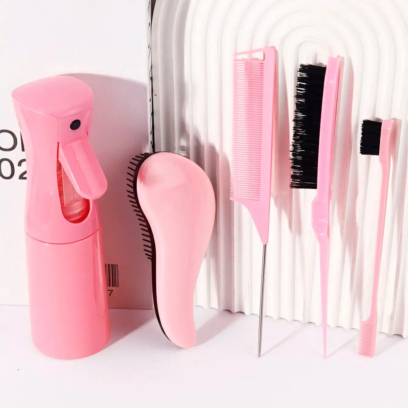 

5 шт. Набор расчесок для укладки волос - распылитель, расческа с крысиным хвостом, расческа для выпрямления спины, щетка для контроля кромок, специально для париков из настоящих волос