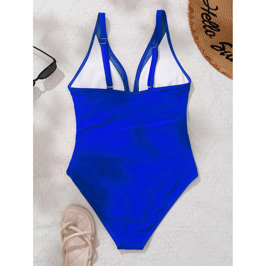 S - XL Neuer sexy, durchsichtiger Badeanzug mit V-Ausschnitt für Damen, einteiliger Badeanzug, Monokini mit hohem Beinausschnitt, Badebekleidung, Badeanzug, Modell V5136 – Detail 30