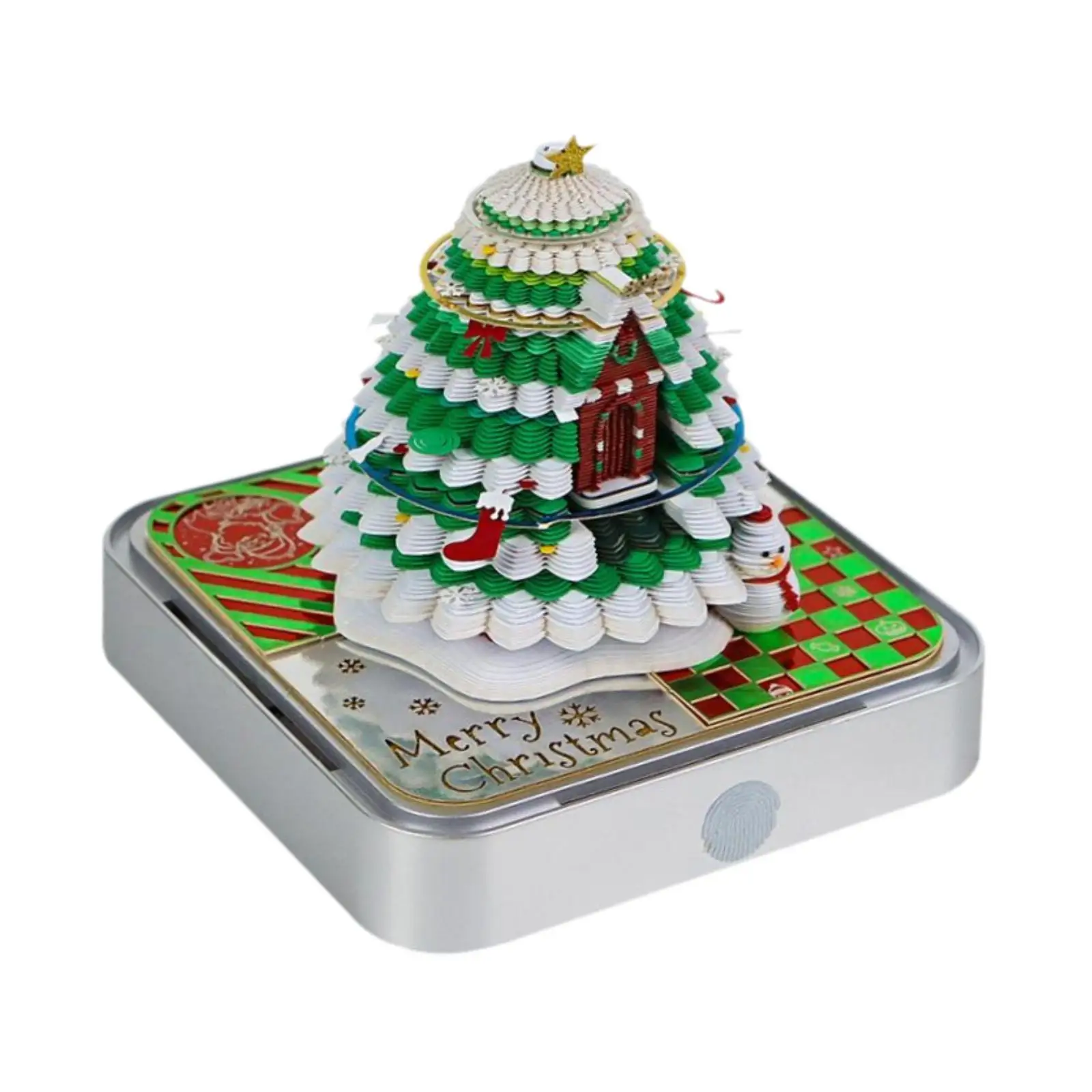 Panoramic Papercut Calendar Christmas Tree Innovative 3D Paper Sculpture Calendar Tear Away Paper Sticky Note Festival Bedroom