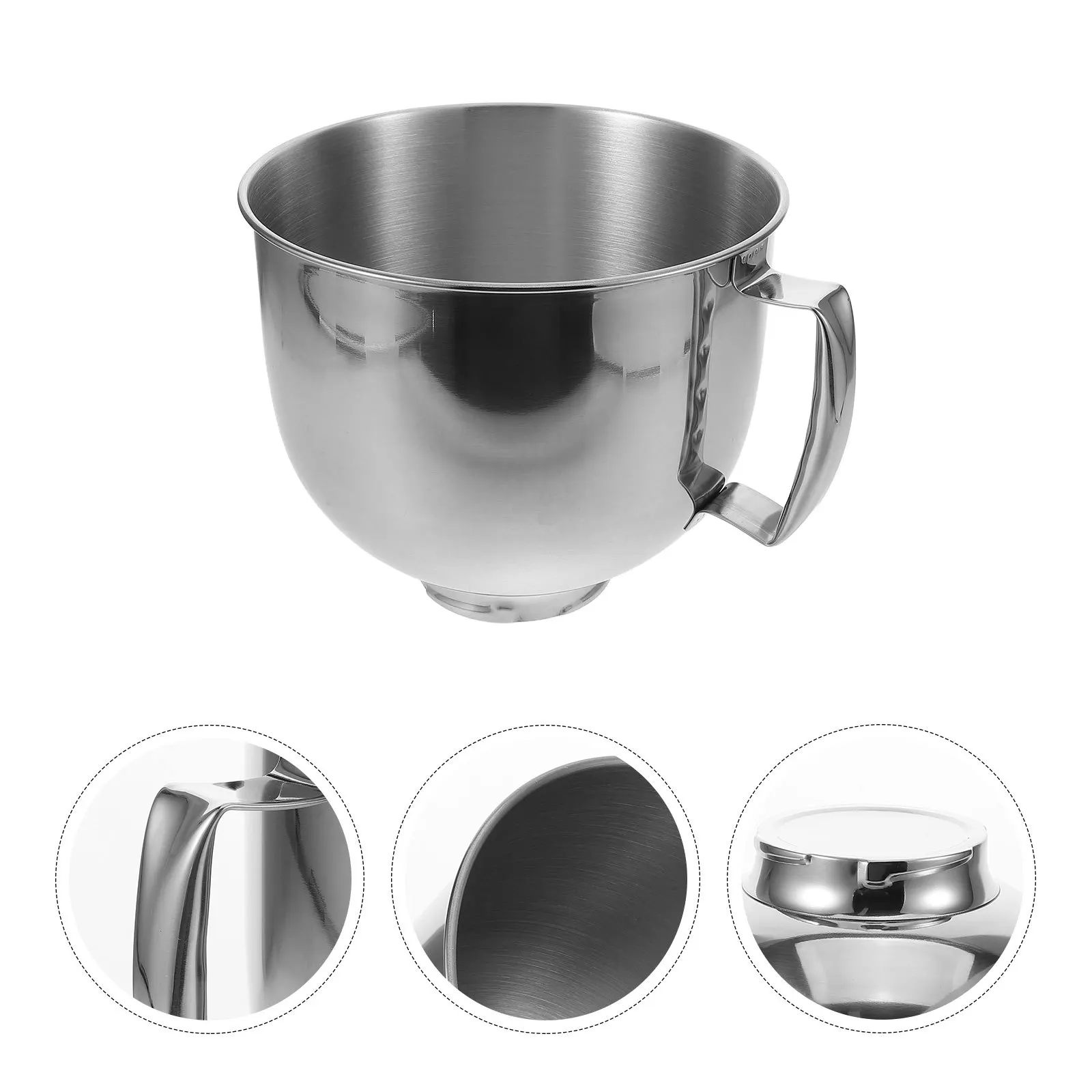 

Stainless Steel Large Deepened Stand Mixer Bowl Anti-Splash Egg Dough Mixing Baking Kitchen Bowl Easy Clean Rust Resistant
