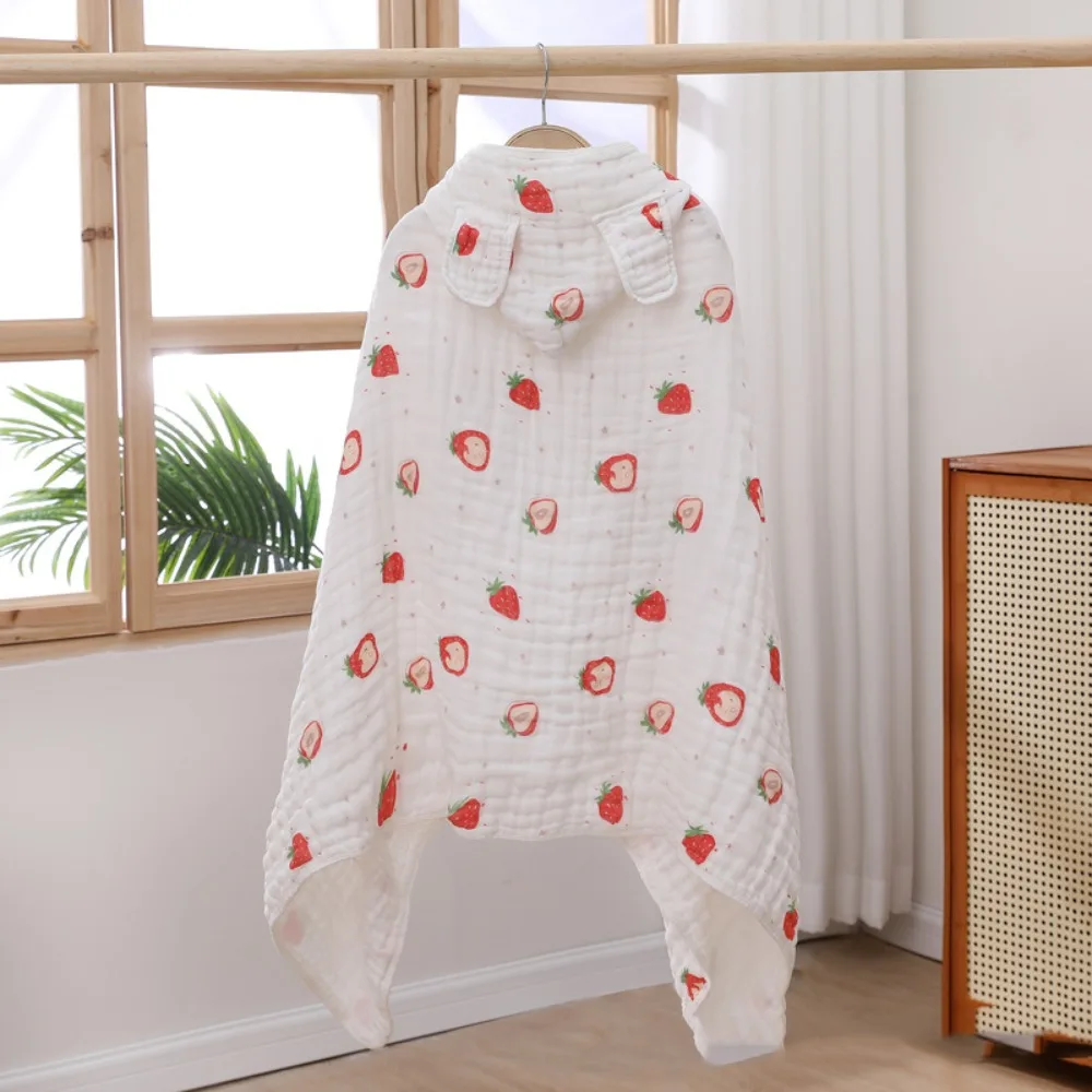 

Cloak Cotton Hooded Cape Towels Cute Rabbit Cartoon Blanket Wrap Panda Gauze Sleepwear Bathrobe Swimming