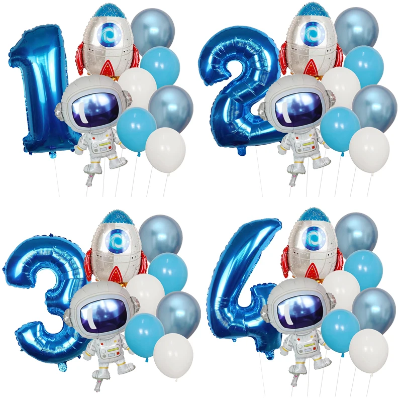 9pcs/set Outer Space Balloon Set Astronaut Rocket Planet Balloon Children Birthday Theme Party Galaxy Party Decoration Balloon
