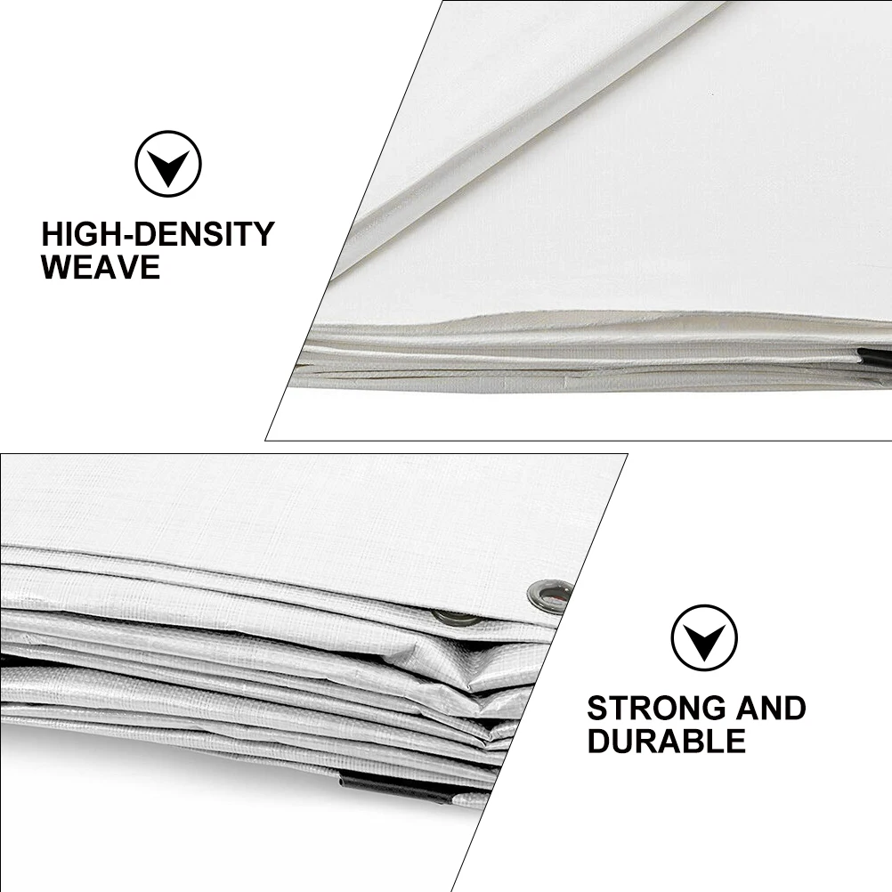 

Waterproof Cloth Tarpaulin Thick Sun Protective Cover White PE Strong Tear Resistance Dustproof Outdoor Camping Car