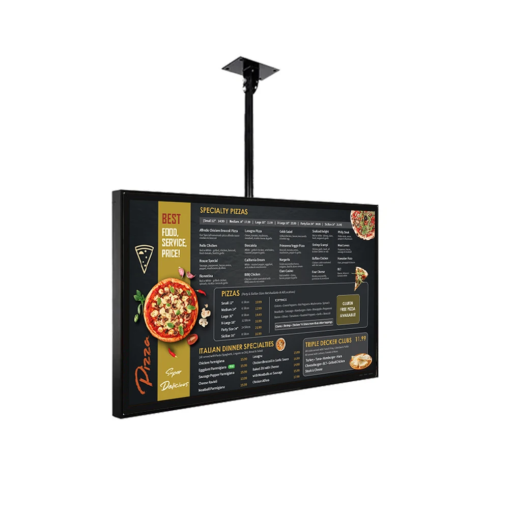 

43-Inch menu display screen Wall-mounted restaurant Coffee fast food Indoor LCD menu board Digital advertising machine