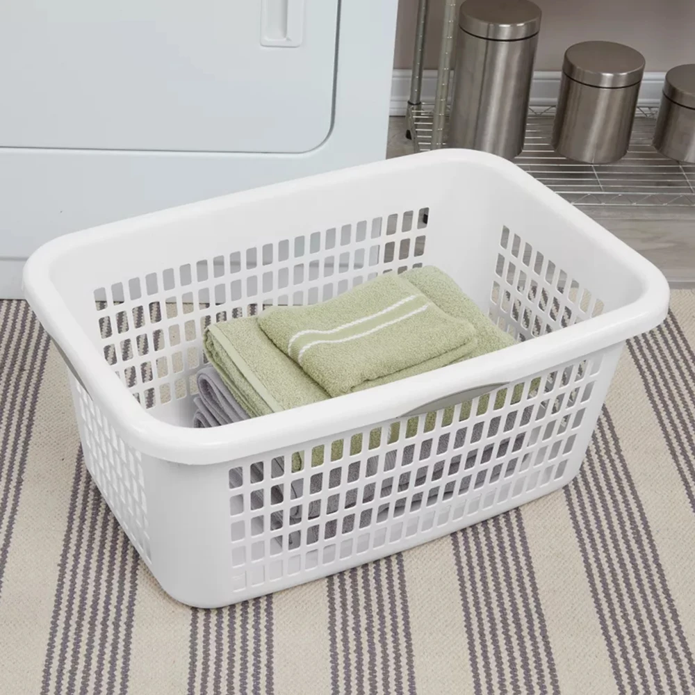 

70L Plastic Laundry Basket, Large Dirty Laundry Hamper with Handles,BPA-free Big White Clothes Hamper for Home Bathroom Bedroom