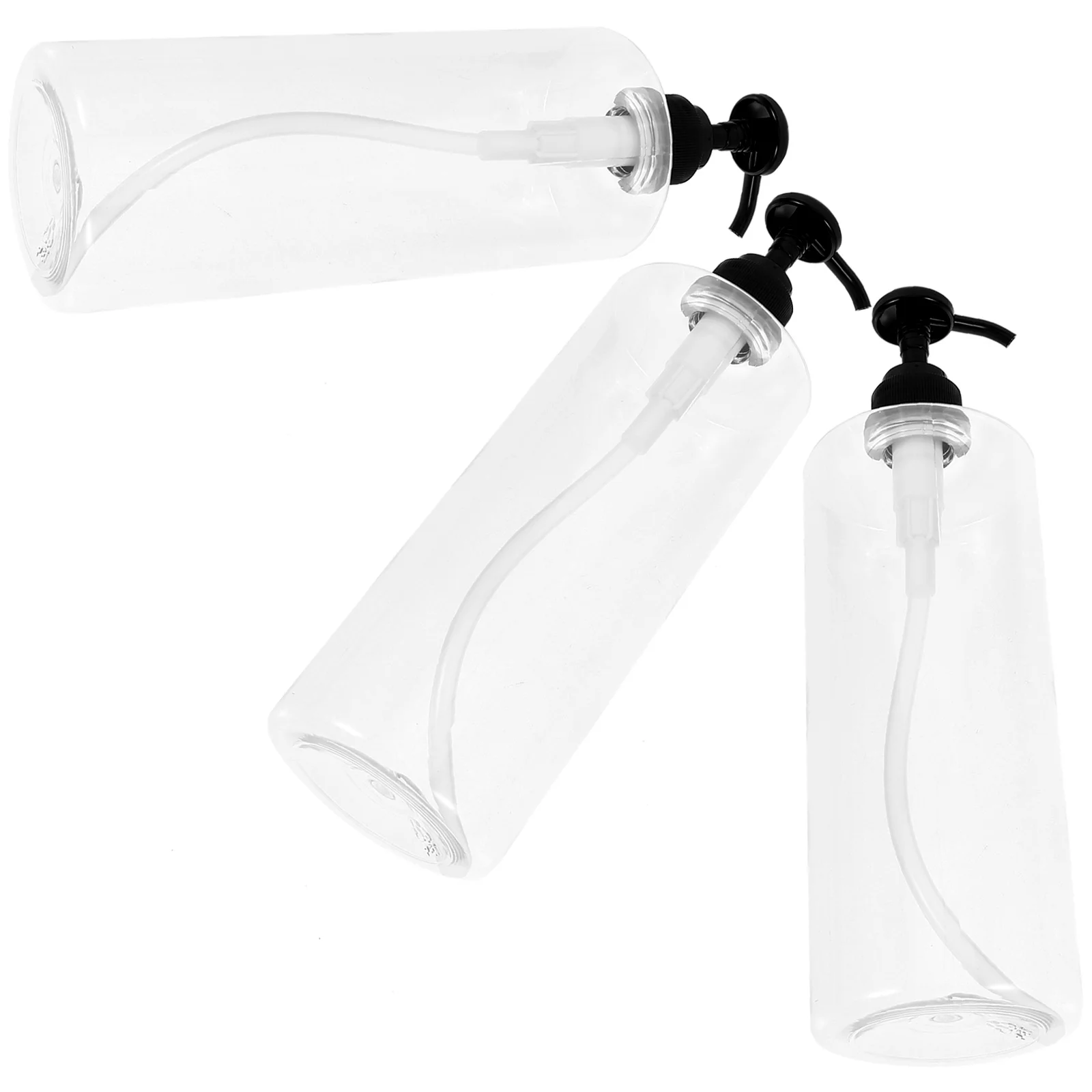 

3PCS Press Pump Subpackaging Bottles Transparent Refillable Shower Gel Empty Dispenser for Shampoo Body Wash Portable Travel