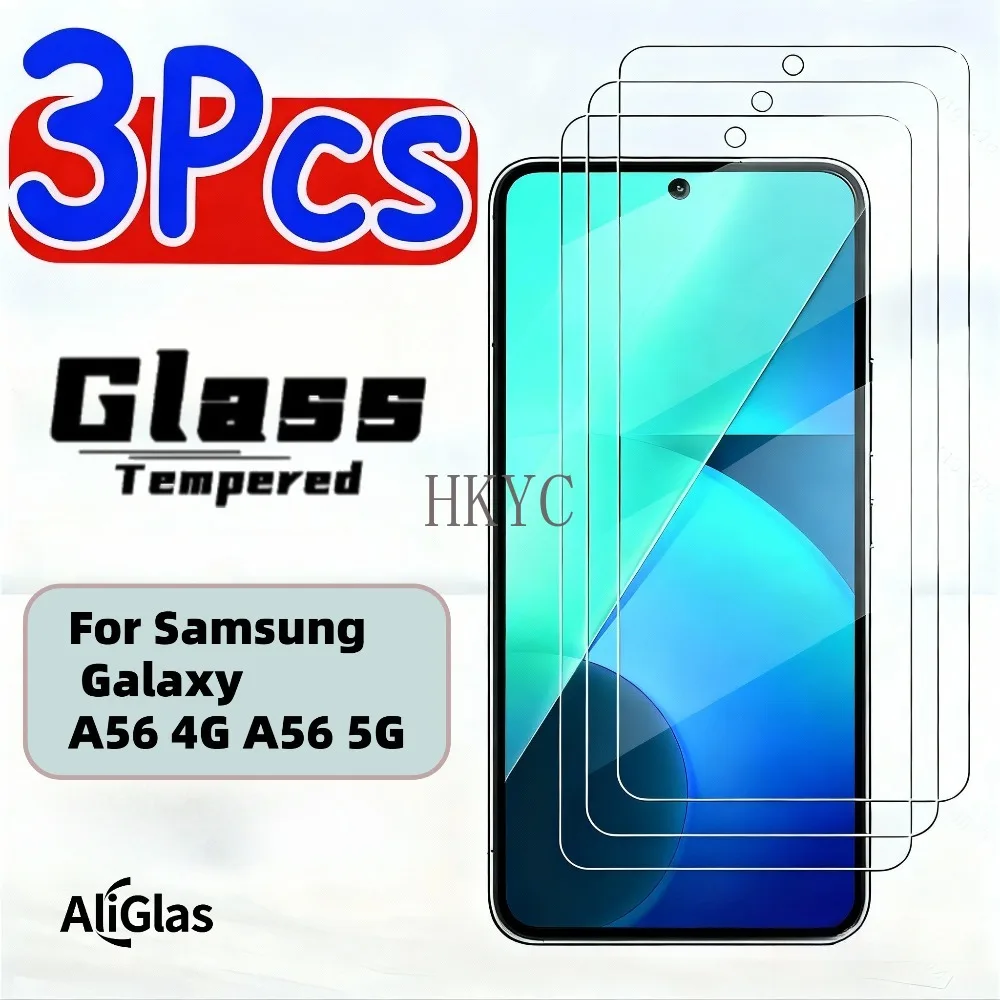 

3Pcs HD 9H Tempered Glass FIlm For Samaung Galaxy A56 4G Screen Protector For Samsung Galaxy A56 5G Anti Scratch Case Friendly