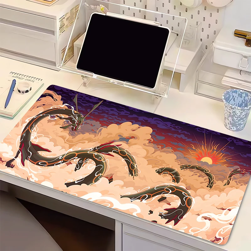Tapete de rato grande para mini pc, p-pokemon rayquaza, tapete para mesa de computador, teclado, laptop, acessórios, tapete para jogos