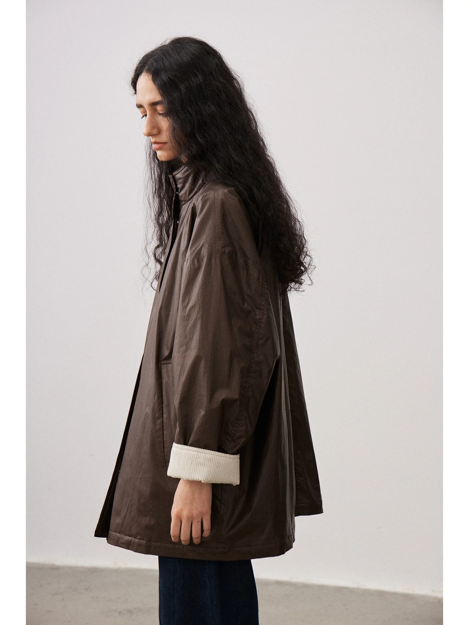 

Endured Collection 10 Vintage Faux Leather Feel Caramel Sleeve Collar Wide Version New Snow Cotton Jacket Long Sleeve Regular...