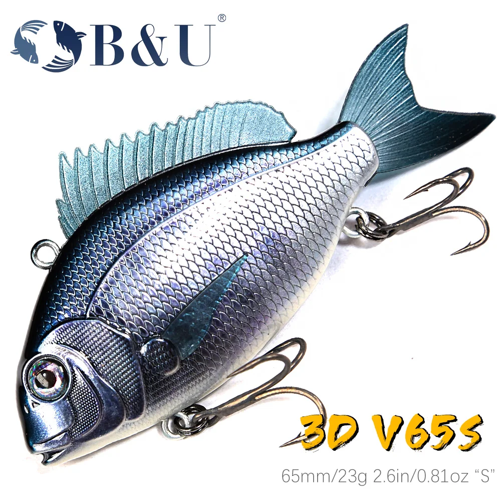 B&U 65mm 23g High Pitch VIB Sinking Pencil Lure Long Casting Fishing Bass Pesca Swimbait Hook Metal Jig Silicone Bait