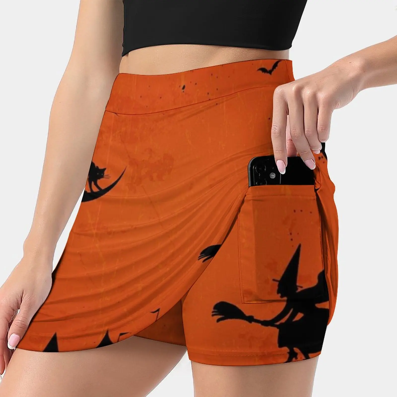 Halloween Women's skirt Sport Skort Skirt With Pocket Fashion Korean Style Skirt 4Xl Skirts Halloween Scary Season Seasonal