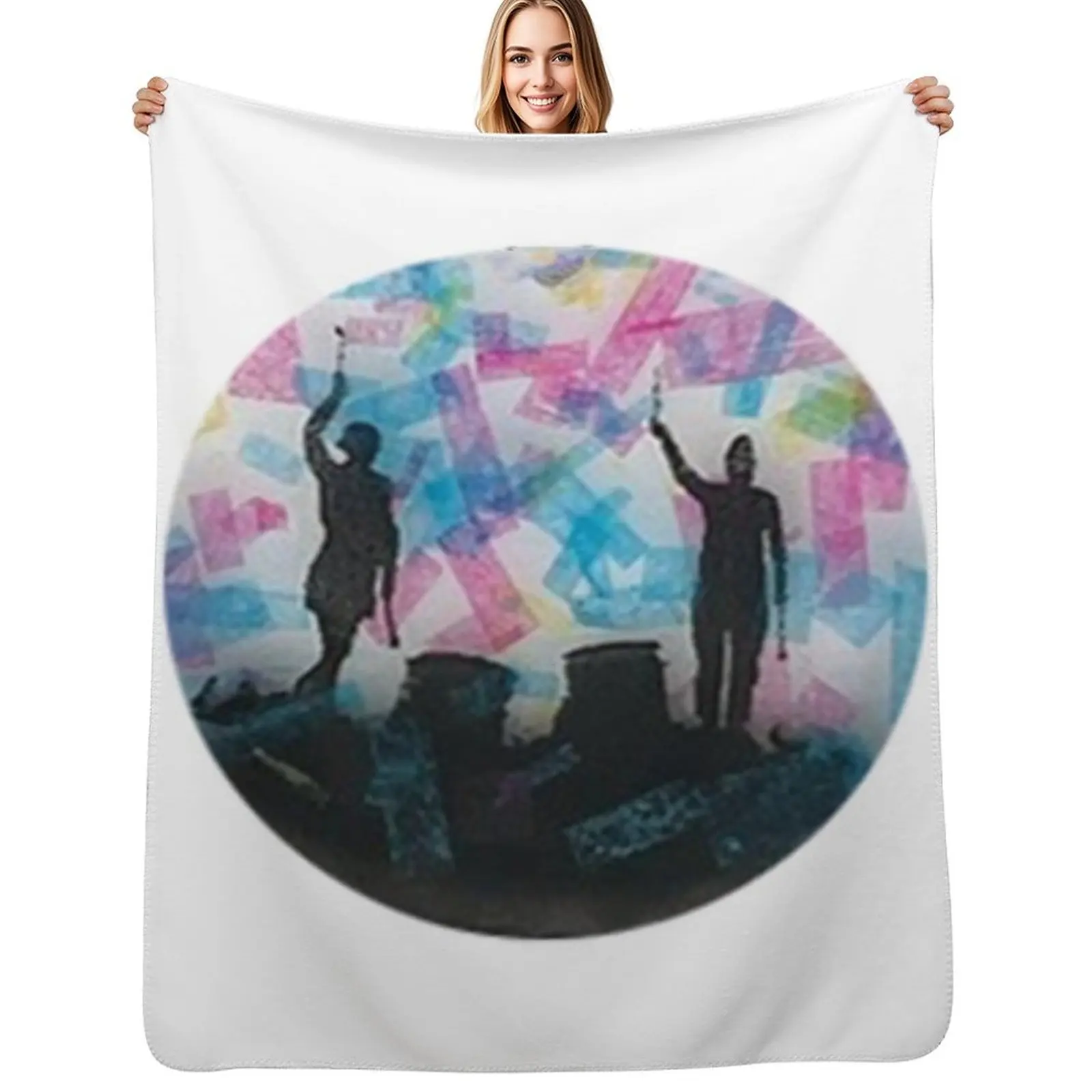 Silhouette Trees Confetti Throw Blanket Large Loose Thins Decoratives Stuffeds Bed covers Blankets