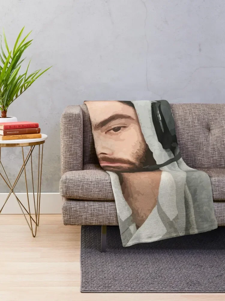 Hasan Piker Wearing Headphone Throw Blanket warm for winter Luxury St Blankets