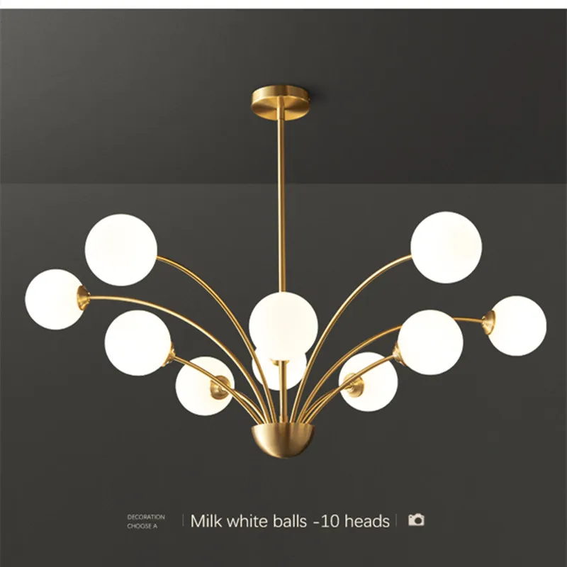 

Modern LED Chandelier Gold Indoor Glass Crystal Lighting For Bedroom Living Room Hall Dining Study Lustre Home Copper Lights