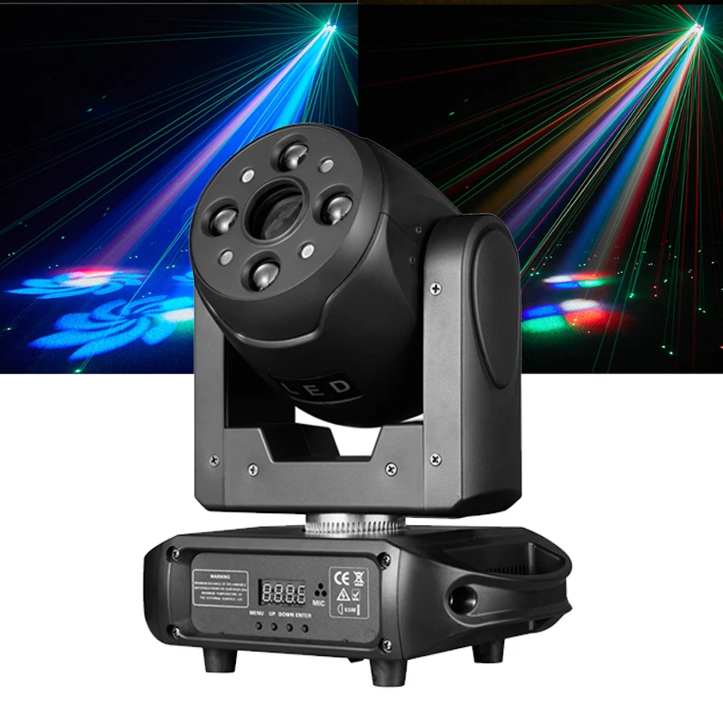 

Professional DJ Laser Pattern120W RGBW LED Projector Beam Strobe Moving Head Light With Rainbow Effect DMX For Stage Disco Party