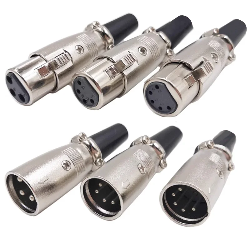 5/20PCS 3Pin 4Pin 5Pin XLR Pug Microphone Canon balanced Connector Male and Female Head Speaker Connector