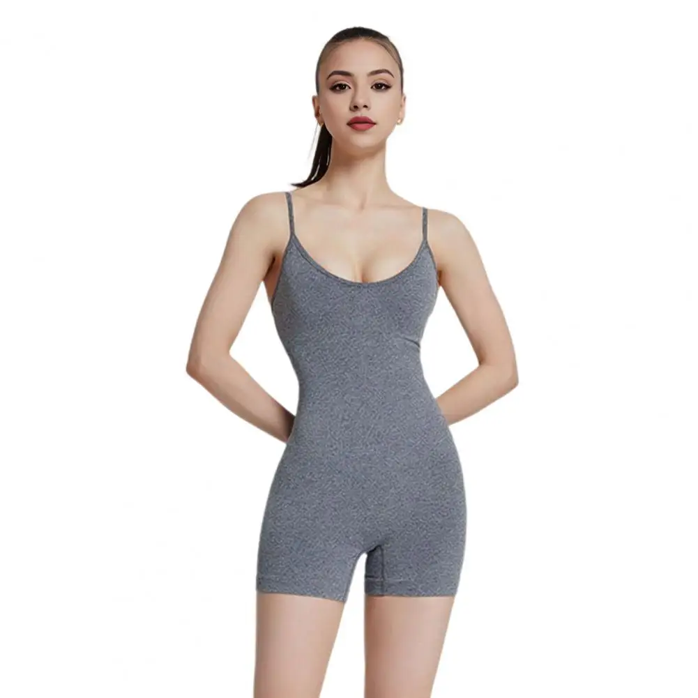 

Casual Rompers Sleek Women's Yoga Romper with Spaghetti Straps Butt-lifted Design for Pilates Jogging Exercise for Summer