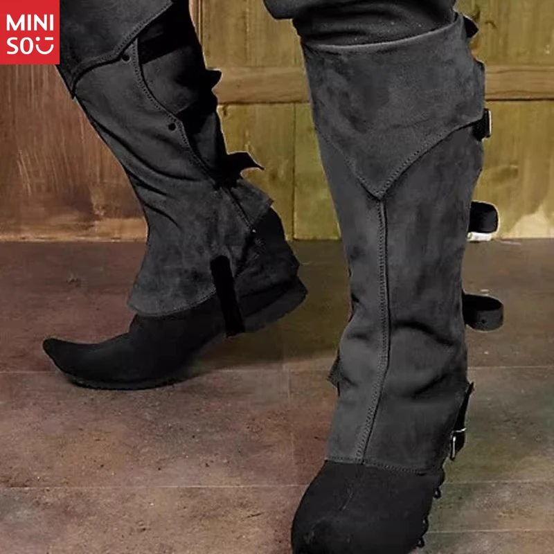 Miniso Medieval Boot Gaiters, Renaissance Leg Armor for Cosplay