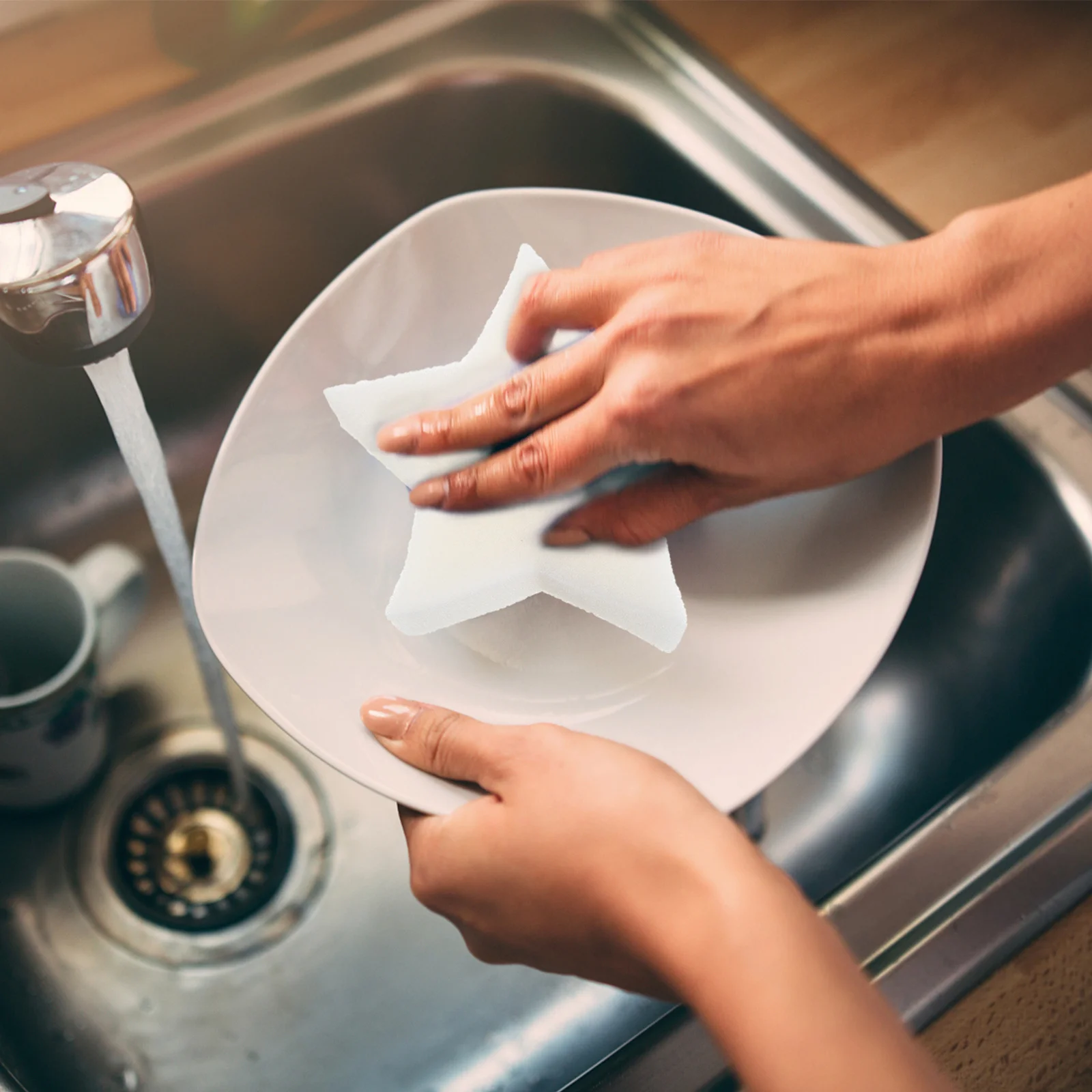 6 قطعة شكل نجمة تصفية النفط امتصاص الإسفنج الأبيض لحمام السباحة المطبخ بركة تنظيف امتصاص الشحوم الصدأ الطين إزالة الأوساخ