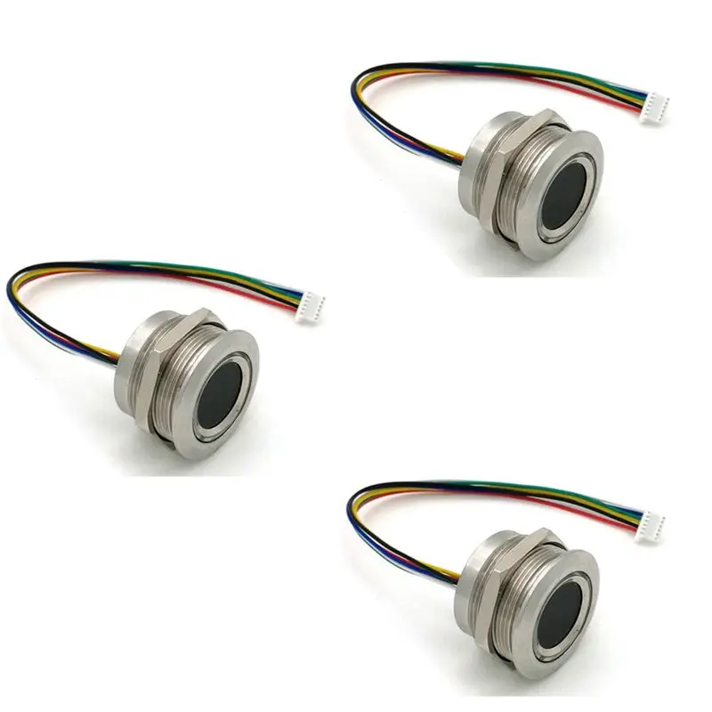 

ABKJ-3X R503 Circular Round Ring Indicator LED Control DC3.3V MX1.0-6Pin Capacitive Fingerprint Module Sensor Scanner-19Mm