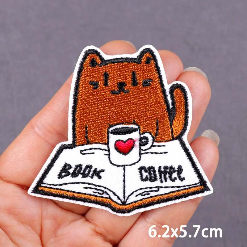 Cute Cartoon Patch DIY Embroidery Iron On Patches For Clothing thermoadhesive patches On Clothes Watermelon Cat Ironing Sticker