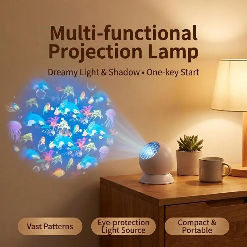 NewMultifunctional Projection Lamp With Vast Dreamy Patterns And Eye Protection Light For Kids Bedroom Nursery Bedside Night Use