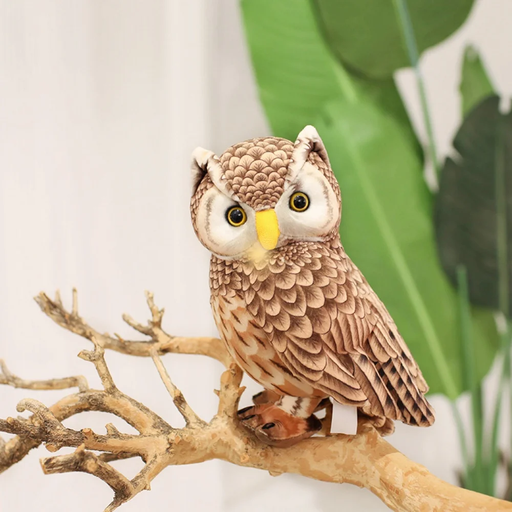 

Cartoon Snowy Owl Plush Toy Soft Stuffed Animal Natural Bird Plushie Doll Home Decor Cute Birthday Gift