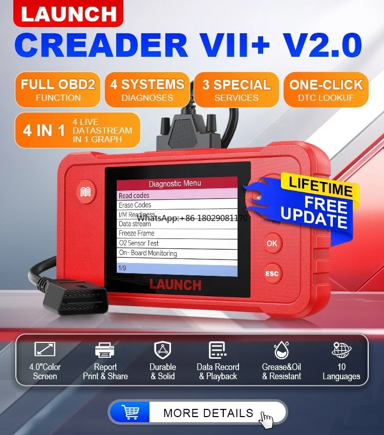 X431 Creader VII+ Car Code Reader, Full EOBD  Scanner Scan Tool Testing