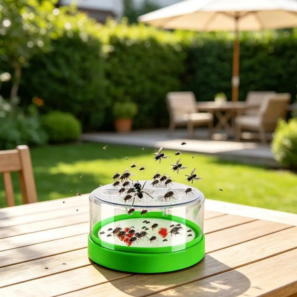 Non-Toxic Reusable Fly Trap Fruit Insect Catcher with Bait Indoor Outdoor Use Household Garden Gnat Killer Must-Have Effective