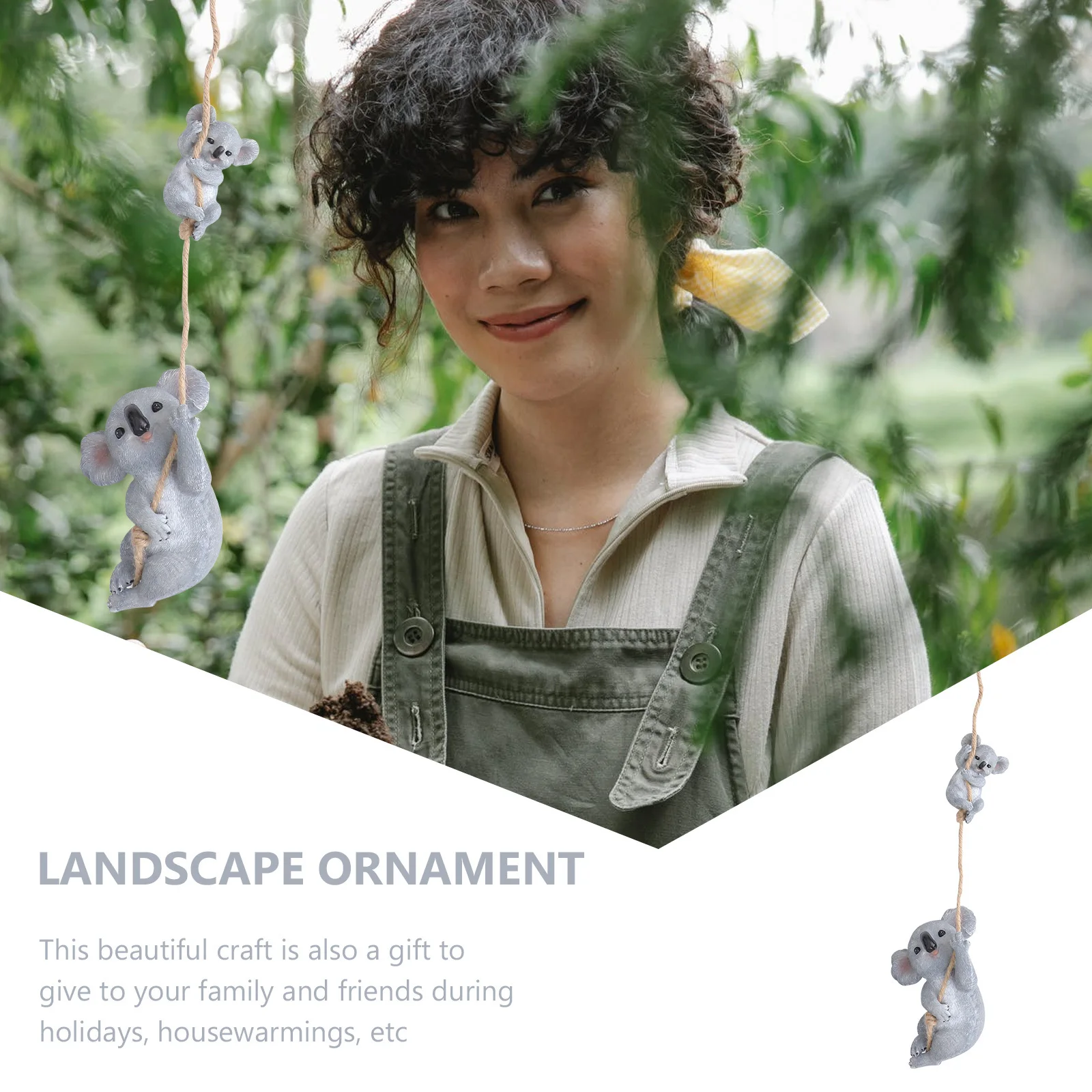 

1Pcs Simulated Koala Adornment Gray Garden Yard Outdoor Hanging Resin Craft Landscape Ornament Decorative Kola Statue
